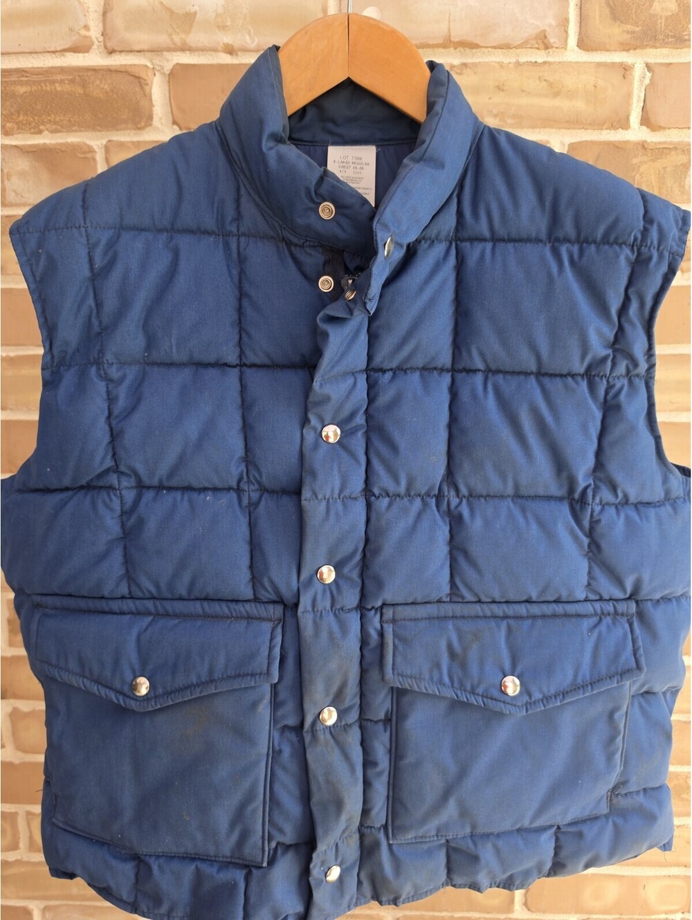 Vintage 80's Walls Blizzard-Pruf Puffer Vest XL 46-48 Blue USA Made Talon 1980's